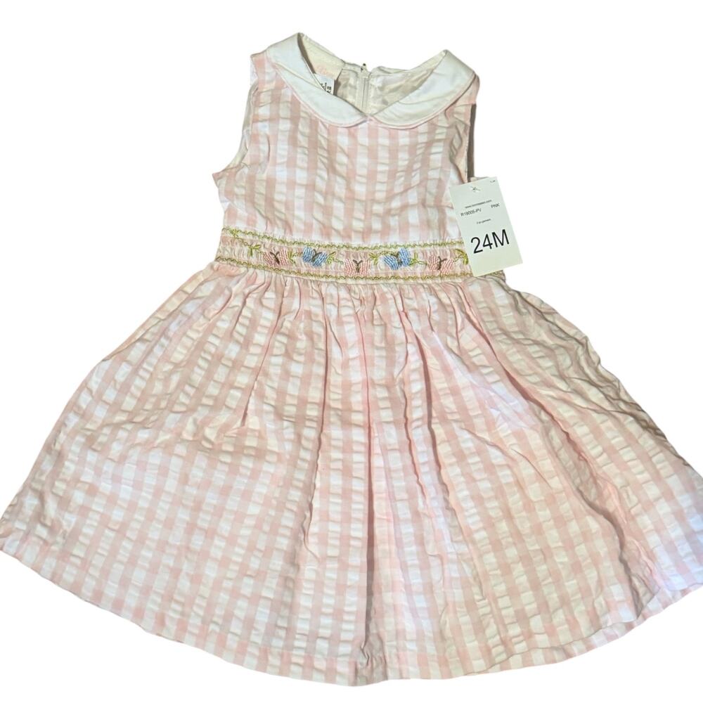 Bonnie Baby | Pink Embroidered Butterfly Dress 24 months NWT